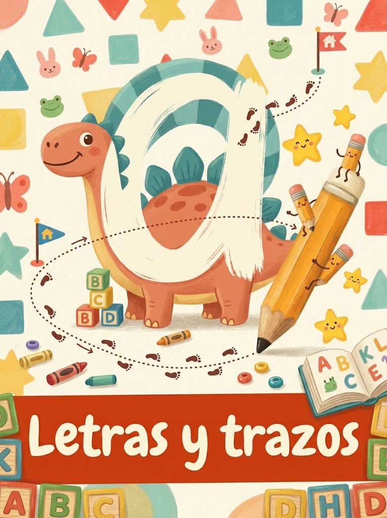 Portada de la cartilla Letras y trazos, para Transición